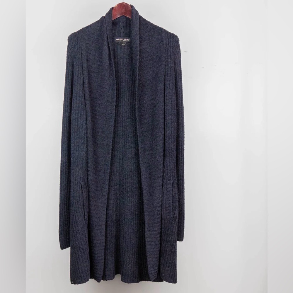 Barefoot Dreams Lite Montecito Navy Cozy Chiclite Cardigan Size L Quiet Luxury